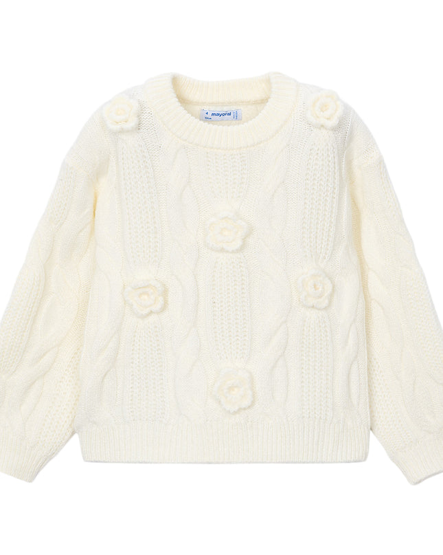 kids atelier mayoral Cream Cable Knit Sweater