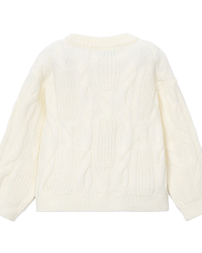 kids atelier mayoral Cream Cable Knit Sweater