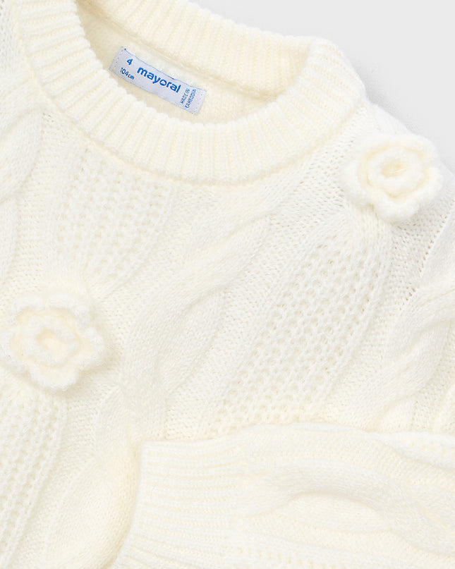 kids atelier mayoral Cream Cable Knit Sweater