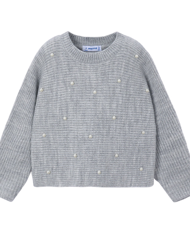 kids atelier mayoral Gray Pearl Knit Sweater