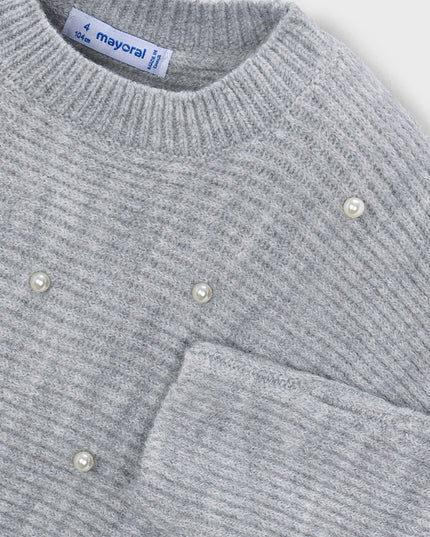 kids atelier mayoral Gray Pearl Knit Sweater