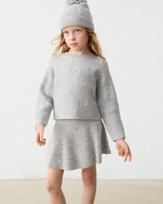 kids atelier mayoral Gray Pearl Knit Sweater