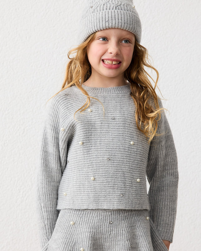 kids atelier mayoral Gray Pearl Knit Sweater