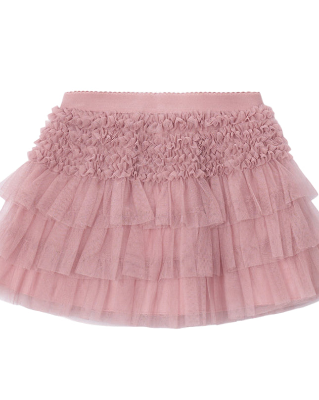 kids atelier mayoral Pink Layered Tulle Ruffle Skirt