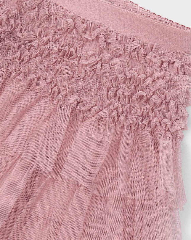 kids atelier mayoral Pink Layered Tulle Ruffle Skirt