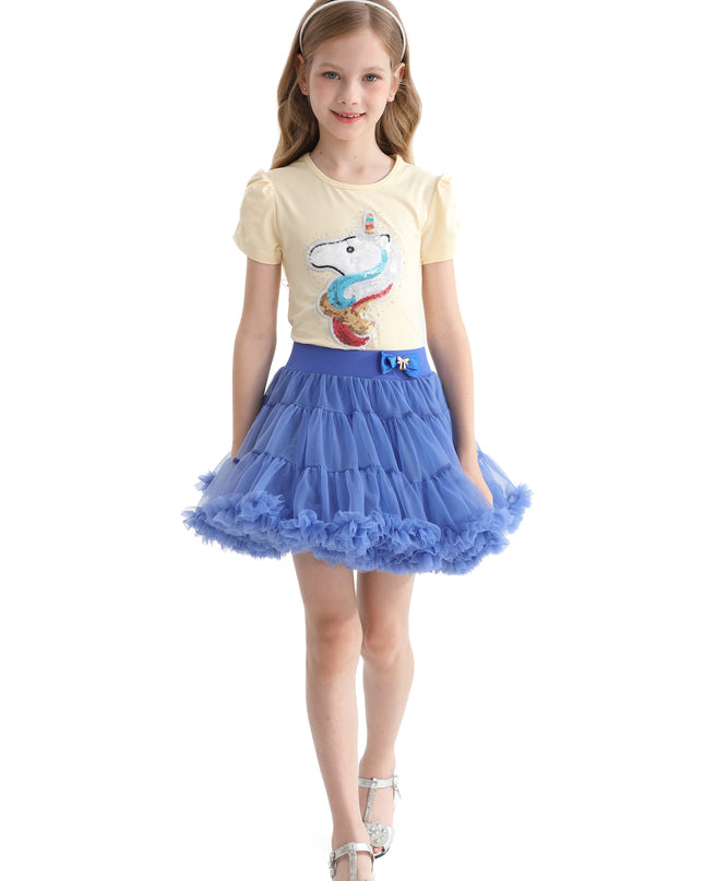 Yellow Unicorn Applique T-Shirt