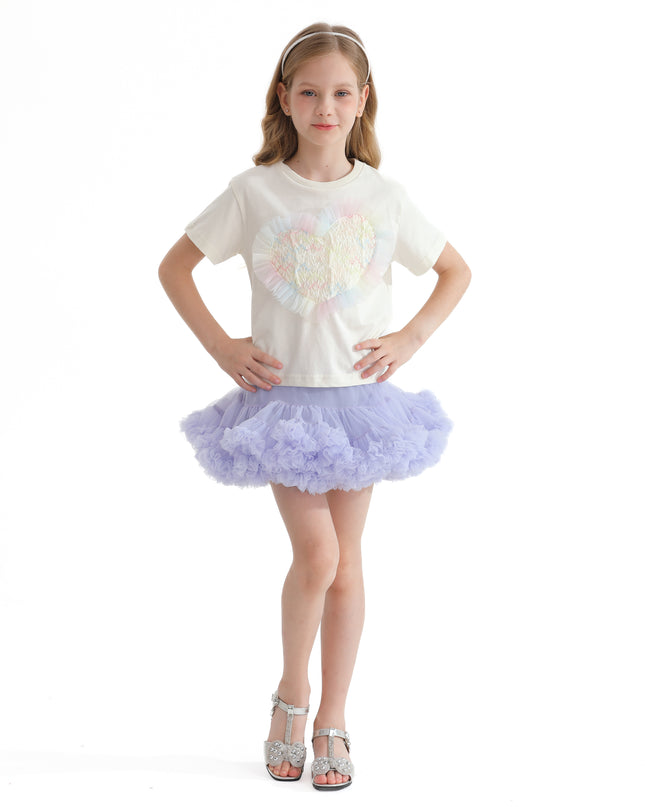 Cream Rainbow Heart Applique T-Shirt