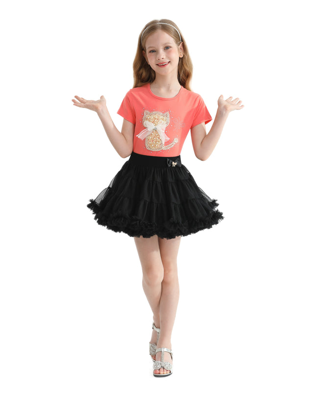 Multicolor Leslie Cat Skirt Outfit