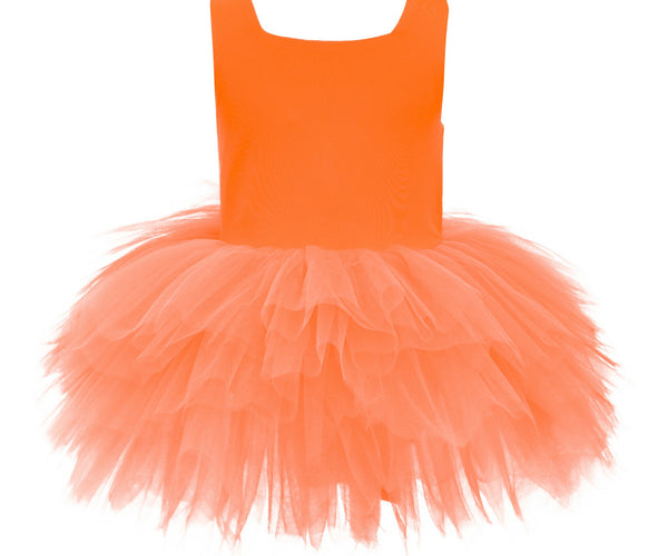 orange tutu dress Orange Neon Solid Tutu Dress