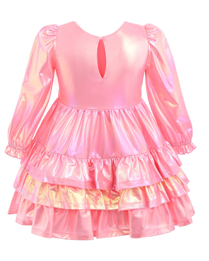 kids atelier mimi tutu Pink Metallic Ruffle Party Dress