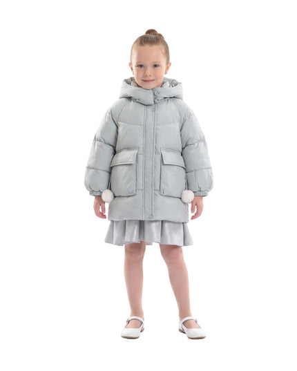 kids atelier mimitutu Blue Heart-Quilted Puffer Jacket