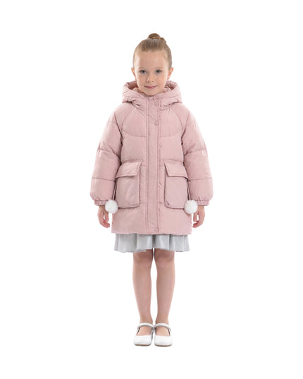kids atelier mimitutu Pink Heart-Quilted Puffer Jacket