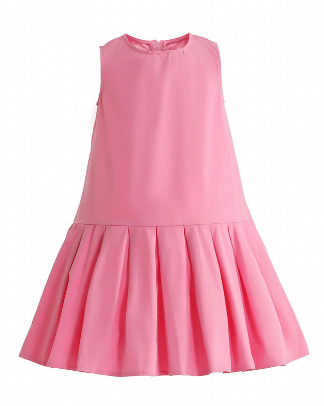 Pink Zariah Bow Back Pleated Dress