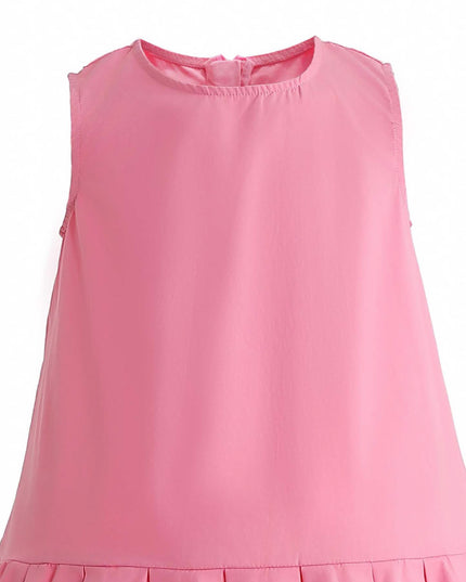 Pink Zariah Bow Back Pleated Dress