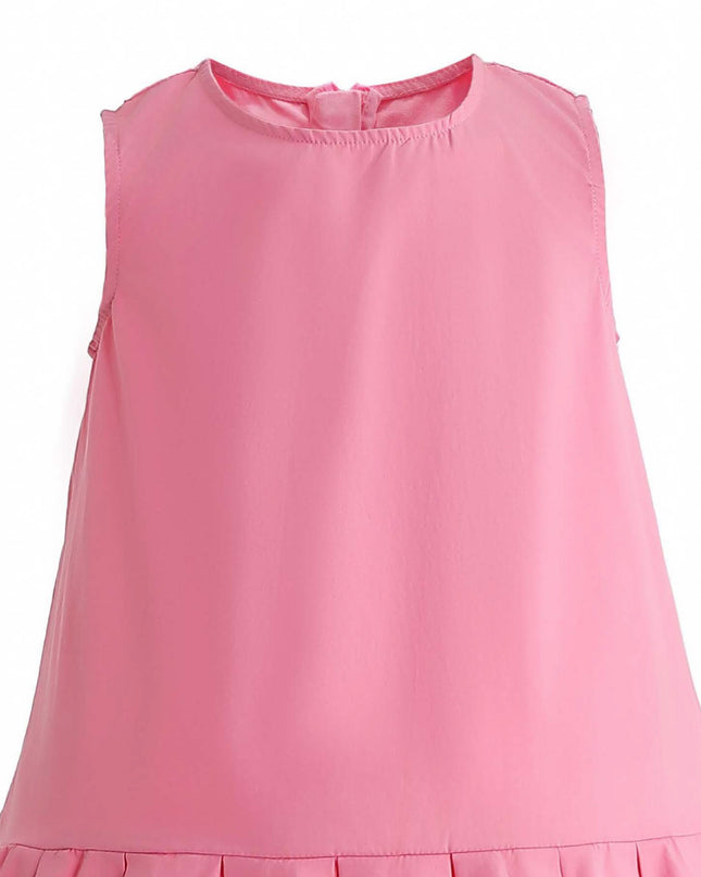 Pink Zariah Bow Back Pleated Dress