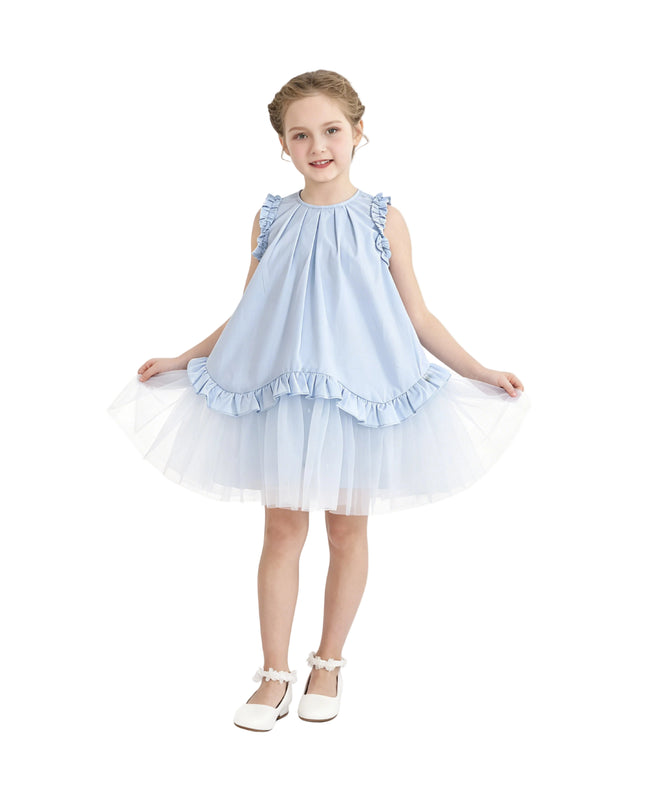 kids atelier mimi tutu Light Blue Lumielle Ruffle Dress