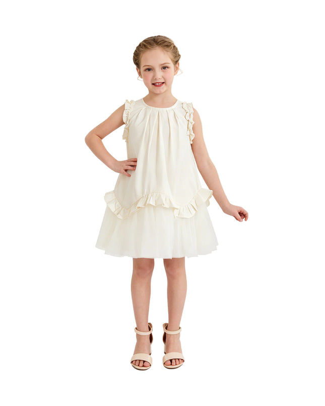 kids atelier mimi tutu Cream Lumielle Ruffle Dress