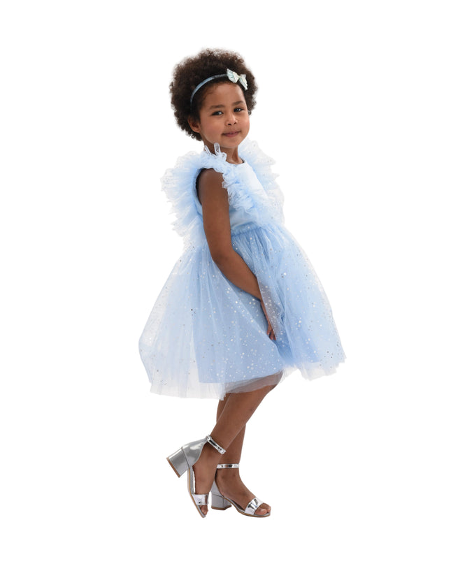 kids atelier Mimi Tutu Light Blue Party Dress with Glitter Stars