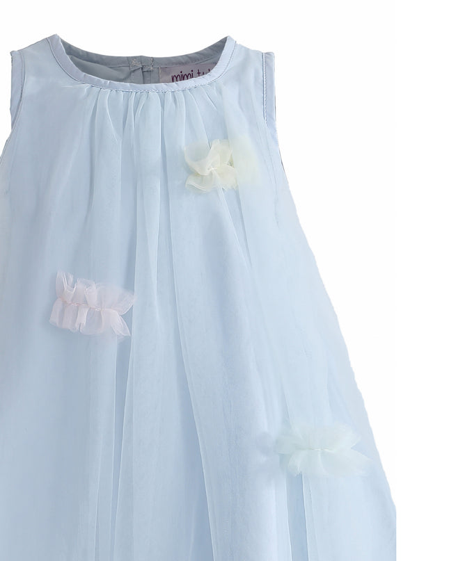 kids atelier mimi tutu Blue Serenelle Floral Embellished Tulle Dress