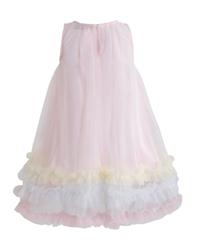kids atelier mimi tutu Pink Serenelle Floral Embellished Tulle Dress