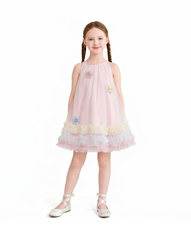 kids atelier mimi tutu Pink Alessia Floral Tulle Dress