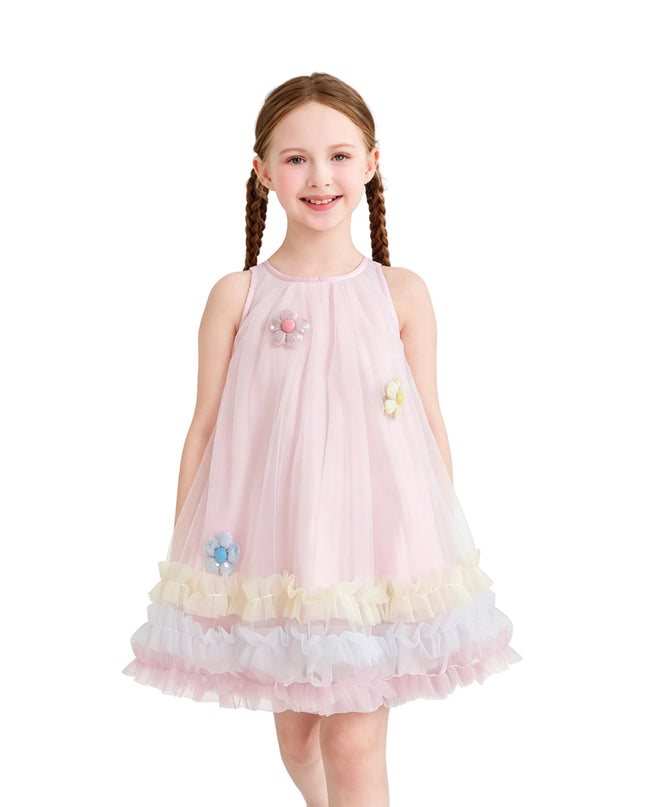 kids atelier mimi tutu Pink Alessia Floral Tulle Dress