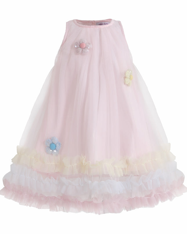 kids atelier mimi tutu Pink Alessia Floral Tulle Dress