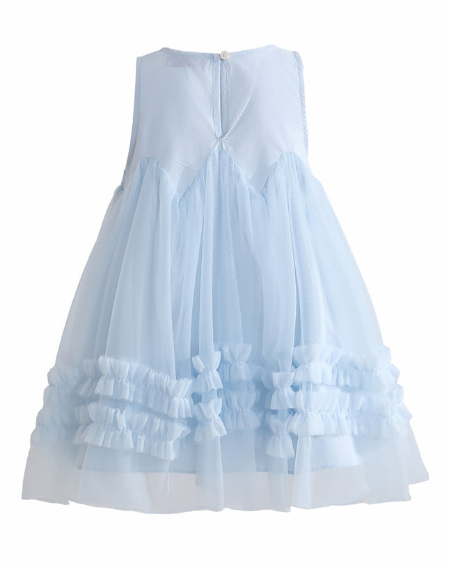 kids atelier mimi tutu Blue Genevieve Pleated Tulle Dress