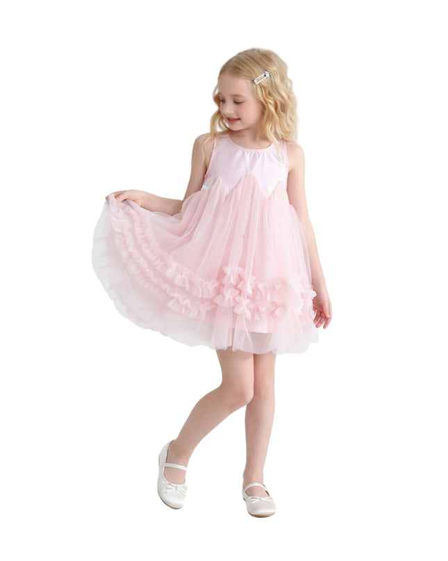 kids atelier mimi tutu Pink Genevieve Pleated Tulle Dress
