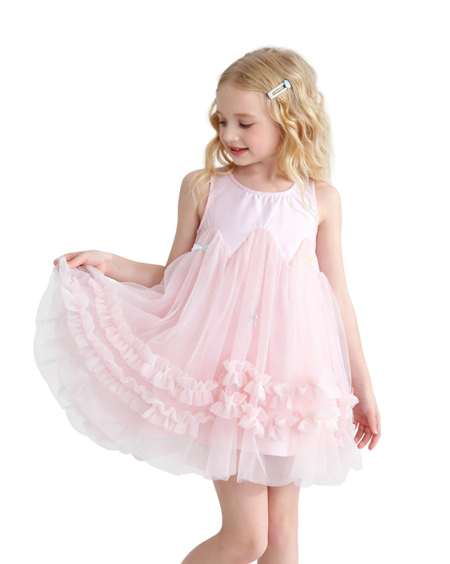 kids atelier mimi tutu Pink Genevieve Pleated Tulle Dress
