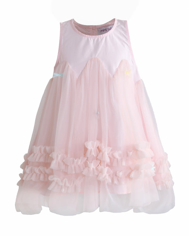 kids atelier mimi tutu Pink Genevieve Pleated Tulle Dress
