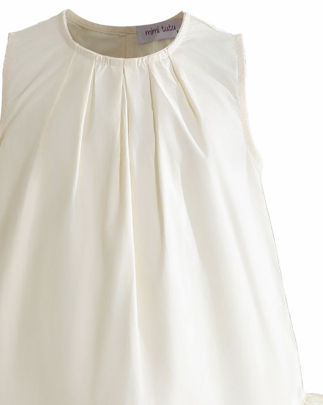 kids atelier mimi tutu Cream Empressa Pleated Tulle Party Dress