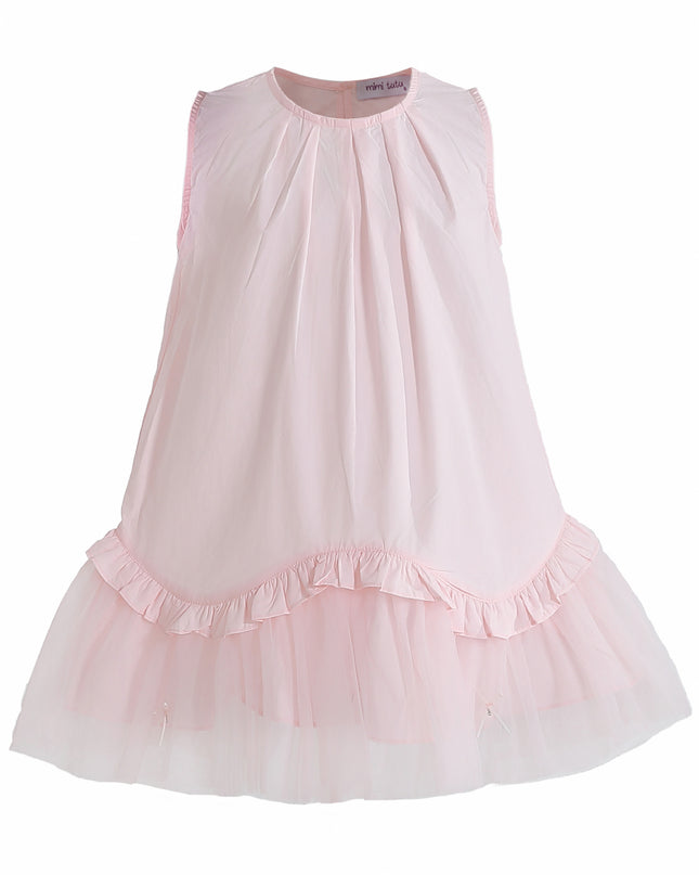 kids atelier mimi tutu Pink Empressa Pleated Tulle Party Dress