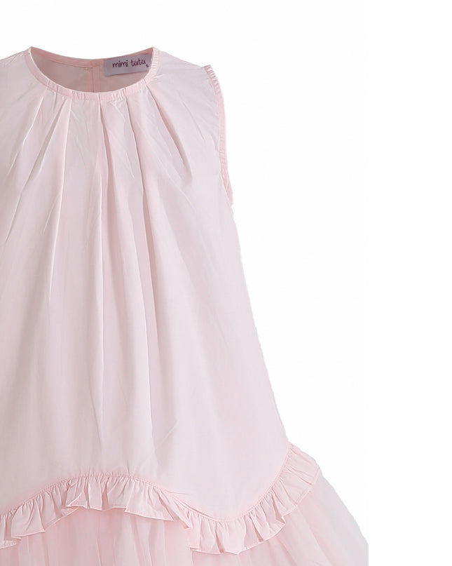 kids atelier mimi tutu Pink Empressa Pleated Tulle Party Dress