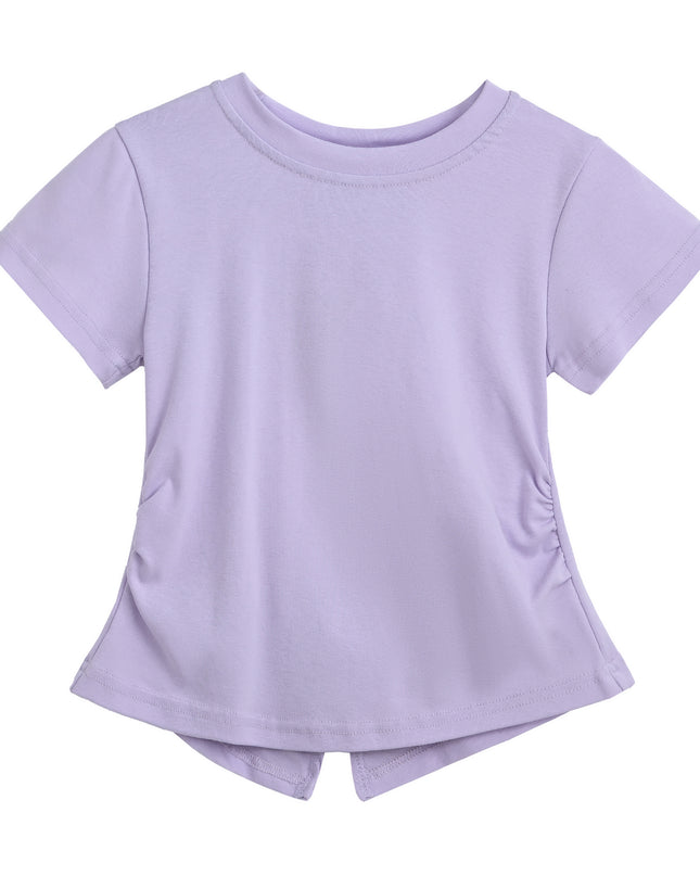 kids atelier mimi tutu Purple Tee with Bow Back