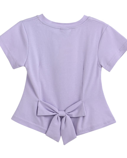 kids atelier mimi tutu Purple Tee with Bow Back