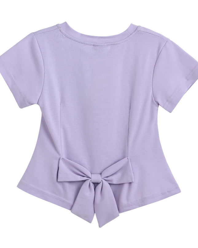 kids atelier mimi tutu Purple Tee with Bow Back