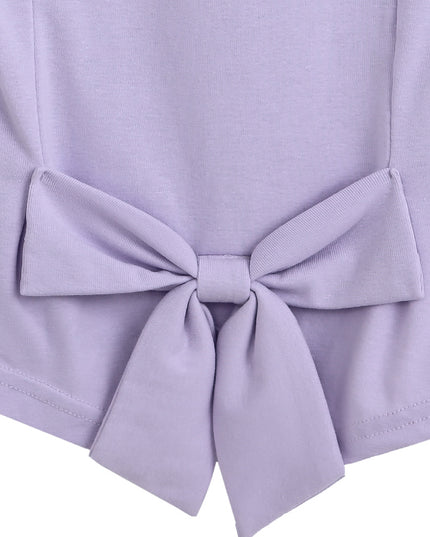 Purple Tee with Bow Back
