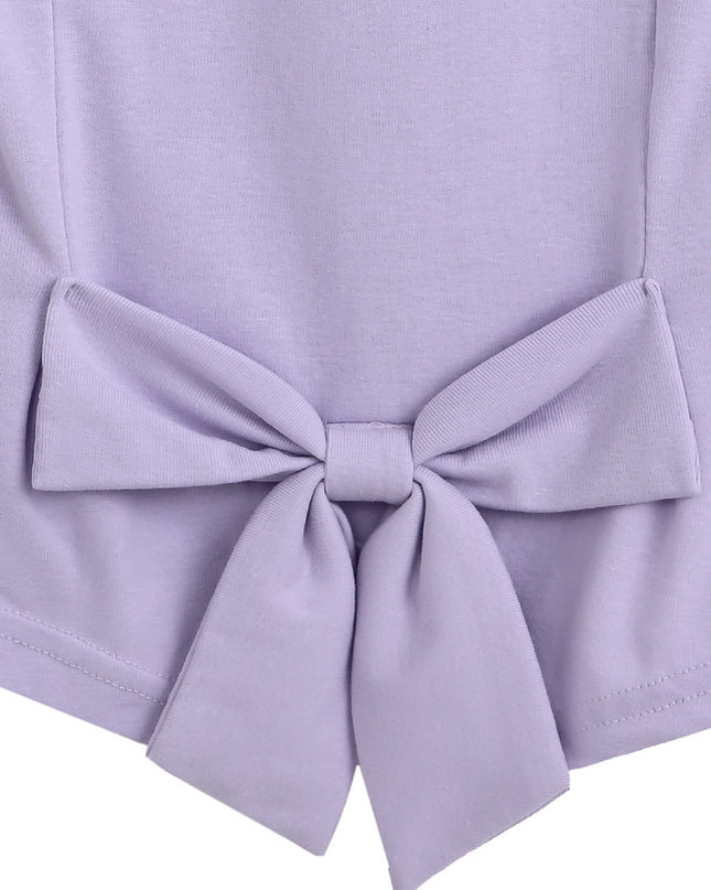 Purple Tee with Bow Back