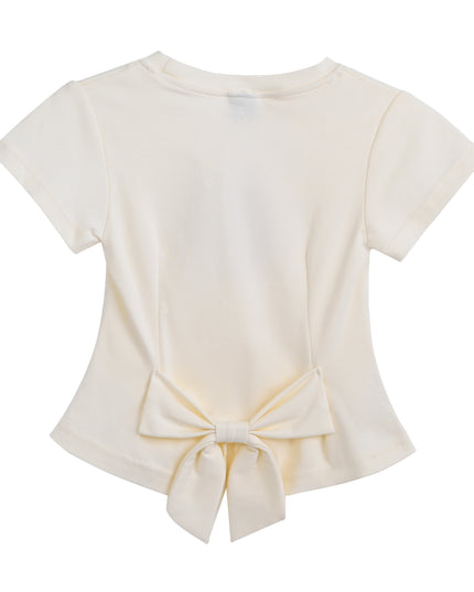 kids atelier mimi tutu White Tee with Bow Back
