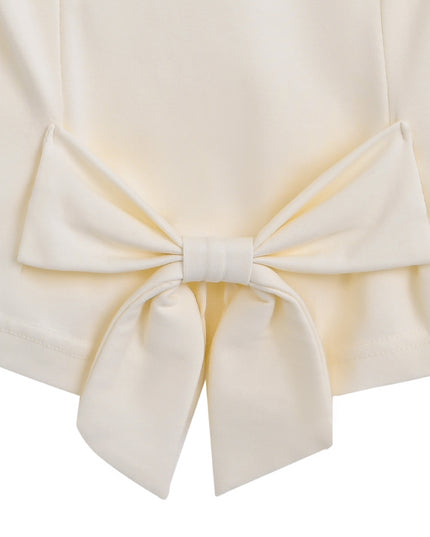 White Tee with Bow Back
