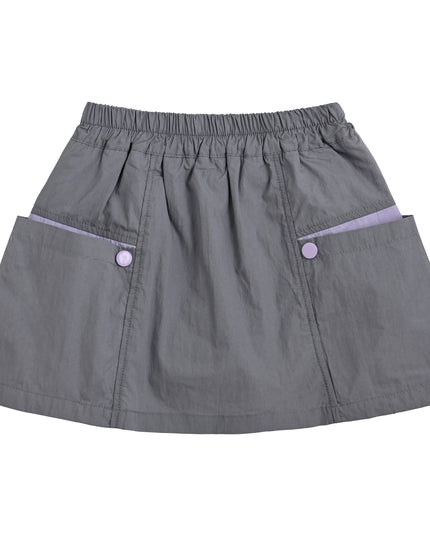 kids atelier mimitutu Gray Skirt with Pocket Trim