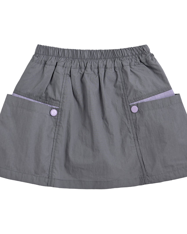 kids atelier mimitutu Gray Skirt with Pocket Trim
