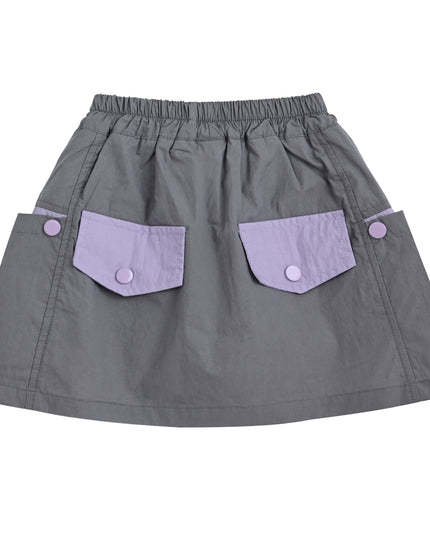 kids atelier mimitutu Gray Skirt with Pocket Trim