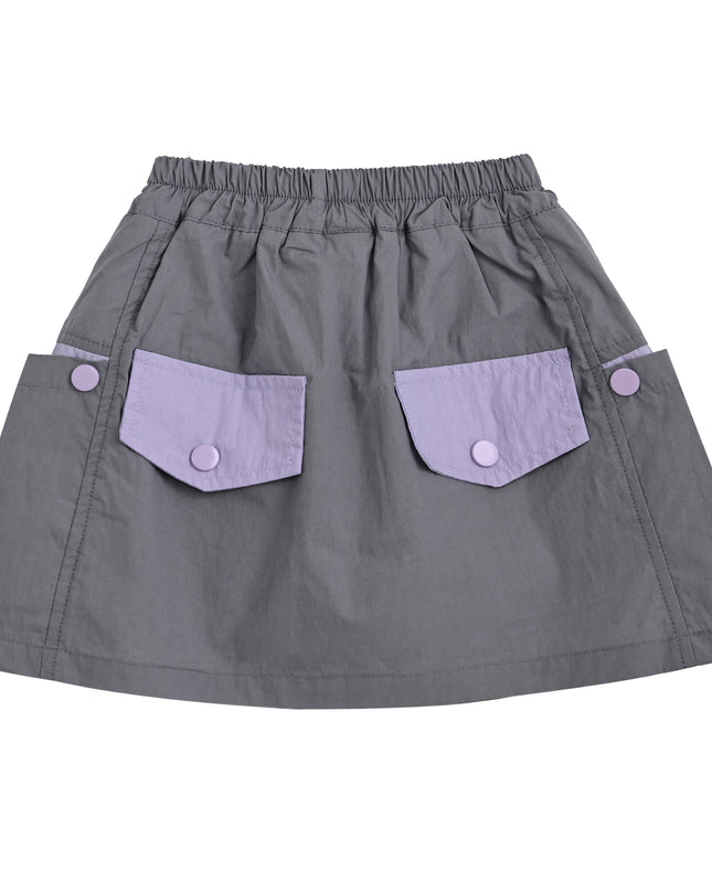 kids atelier mimitutu Gray Skirt with Pocket Trim