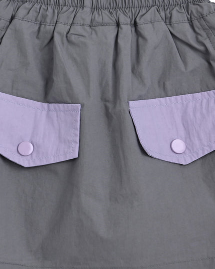 kids atelier mimitutu Gray Skirt with Pocket Trim