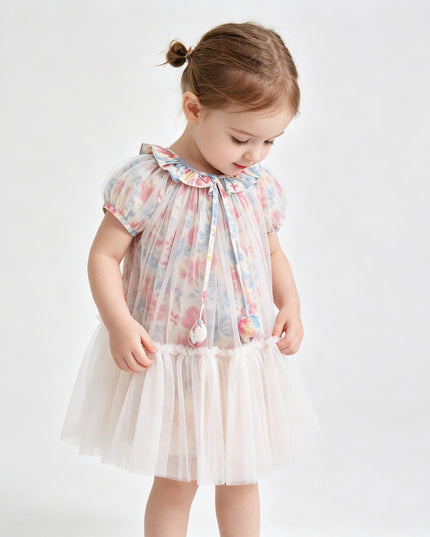 kids atelier mimi tutu Pink Ayla Blossom Tulle Dress