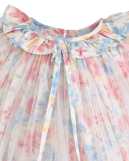 kids atelier mimi tutu Pink Ayla Blossom Tulle Dress