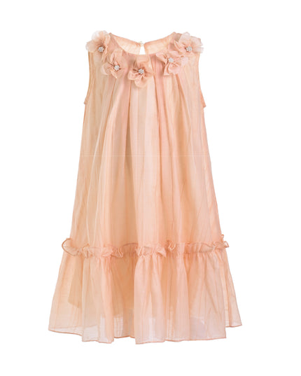 kids atelier mimi tutu Peach Mariselle Floral Ruffle Dress