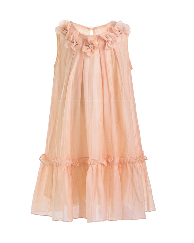 kids atelier mimi tutu Peach Mariselle Floral Ruffle Dress